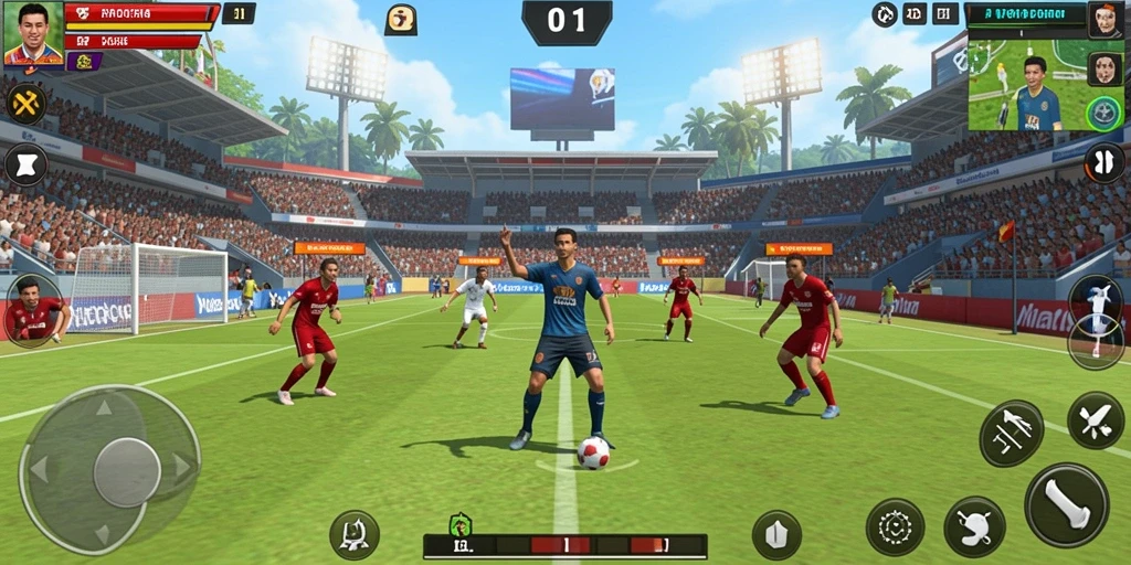 Gambar karakter utama yang beraksi di level pertama.